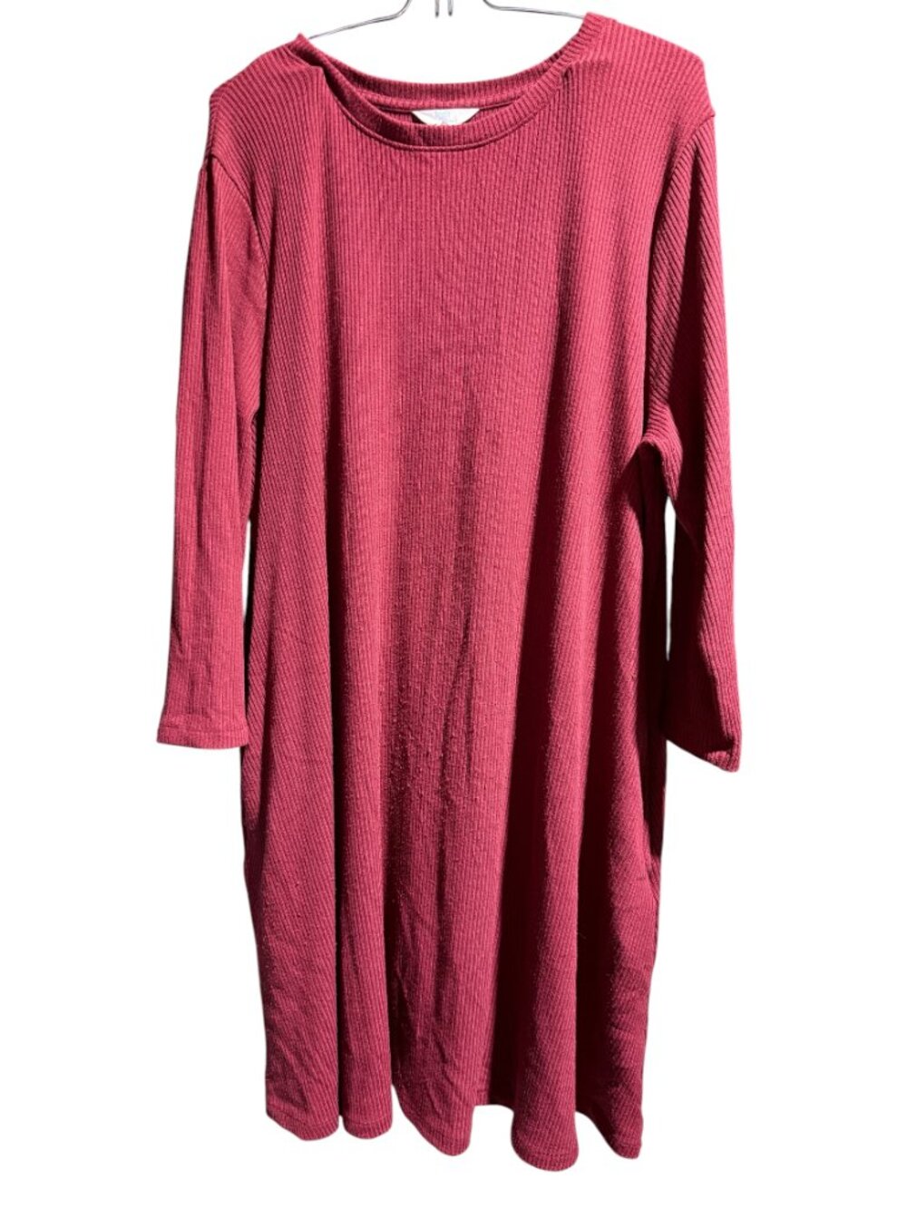 Time And Tru Casual Ribbed Long Sleeve Shirt Dress Women's Plus Size 3X